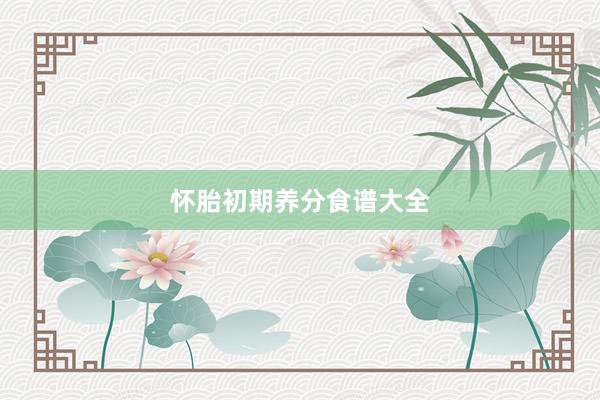 怀胎初期养分食谱大全